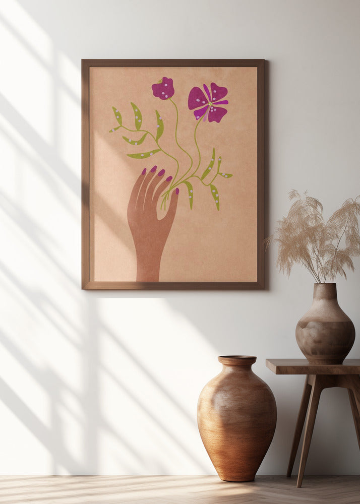 Flower in my hand Poster