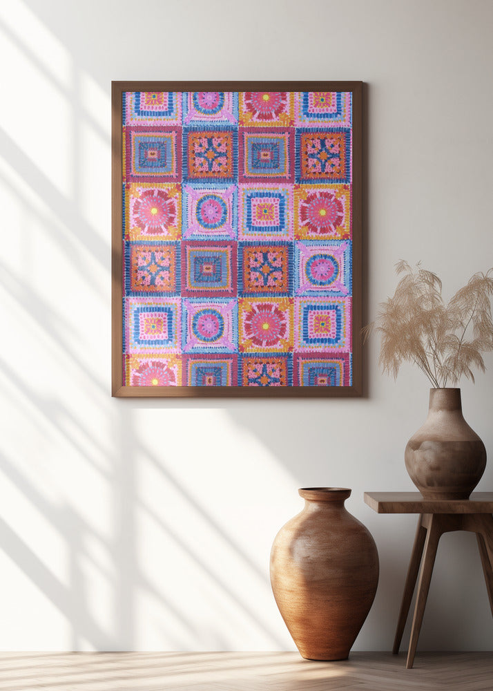 Granny squares blanket Poster