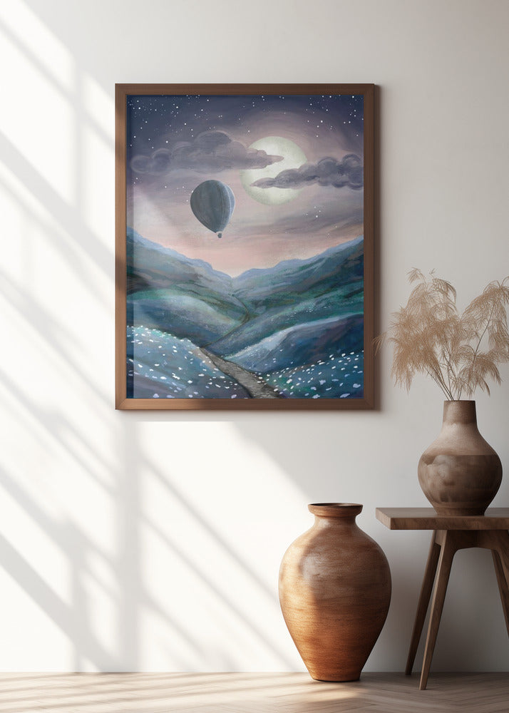 Moonlight landscape Poster