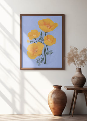 Bouquet of orange California poppies Poster