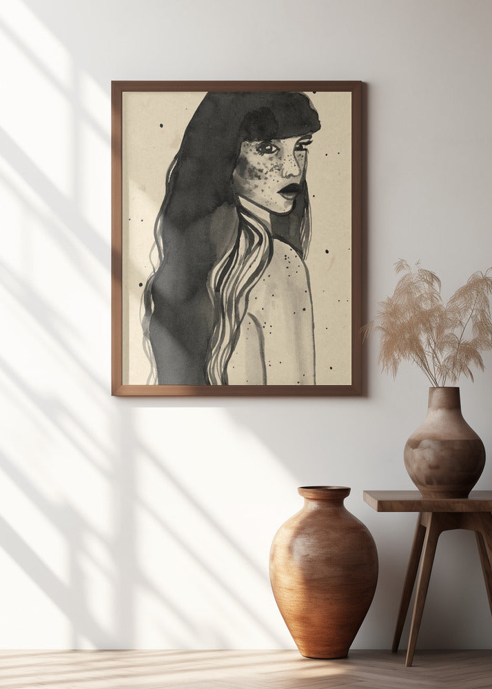 Long Hair Lady Poster