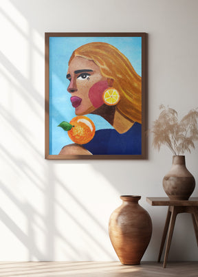 Woman With Orange Poster