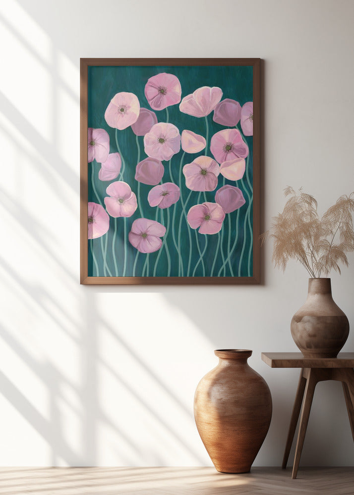 Pink poppies Poster