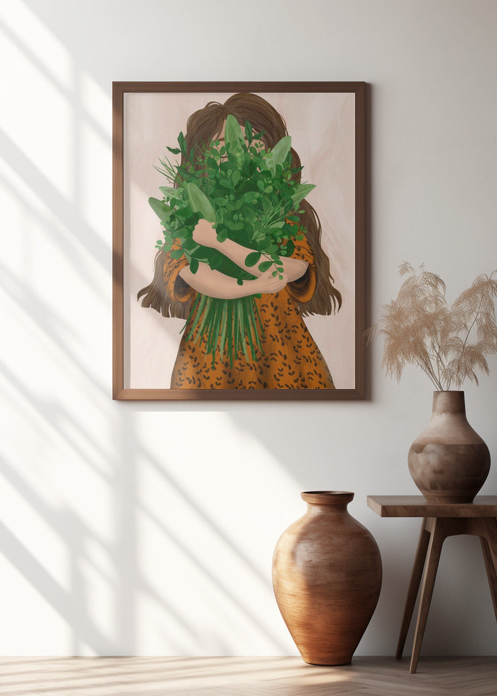 Girl with posy Poster