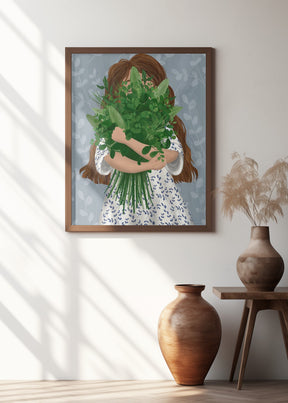 Girl with posy Poster