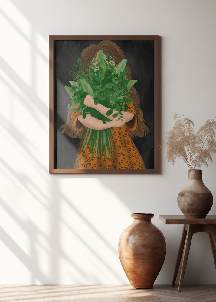 Girl with posy Poster