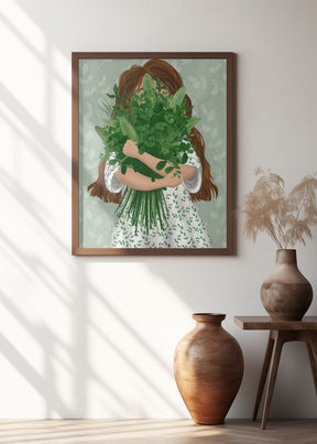 Girl with posy Poster