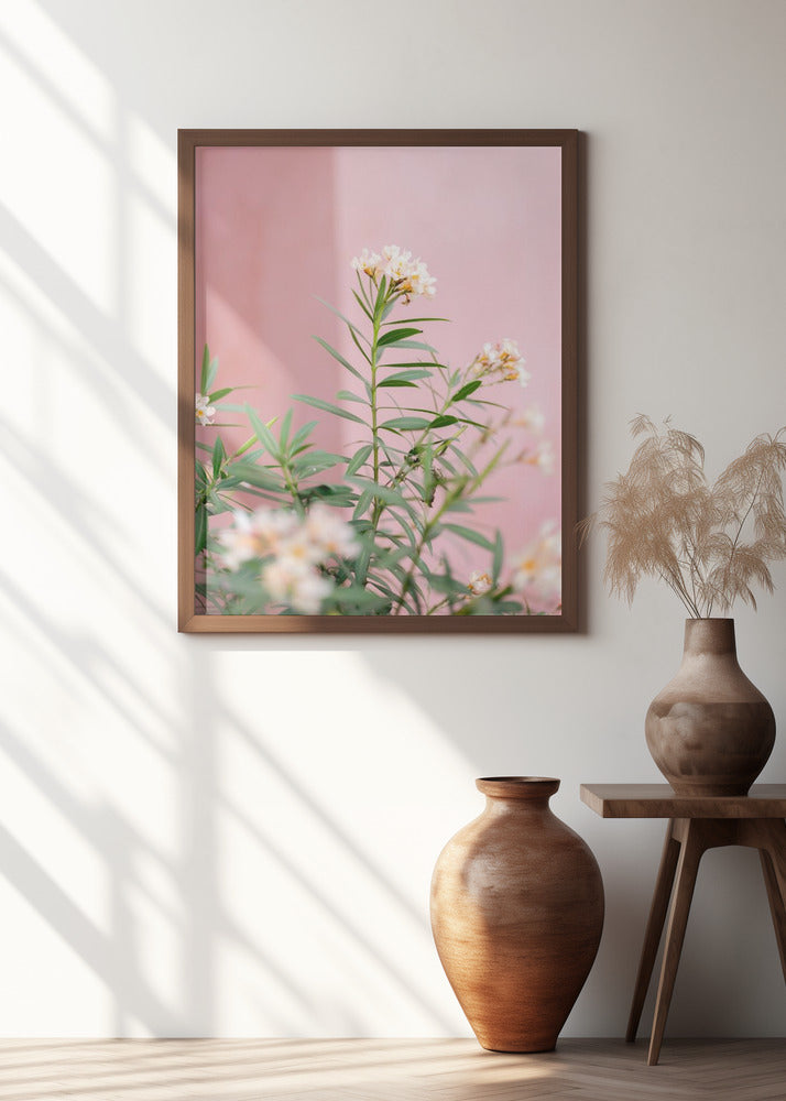 Soft greens and Pink | Botanical Oaxaca Mexico Poster