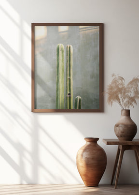 Greens and grey | Cacti in Oaxaca Mexico Poster