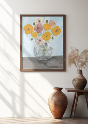 Vase with poppys Poster