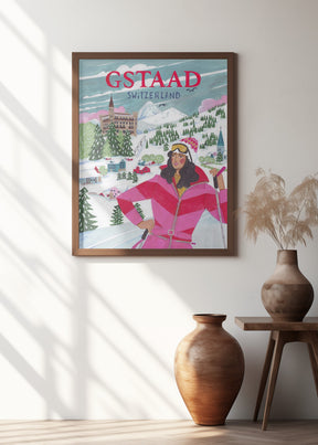 Travel Poster Woman in Gstaad, Switzerland Poster