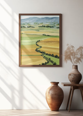 Queniva patchwork landscape Poster