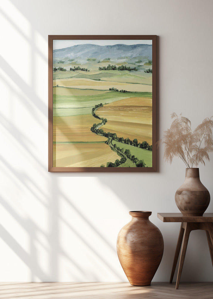 Queniva patchwork landscape Poster