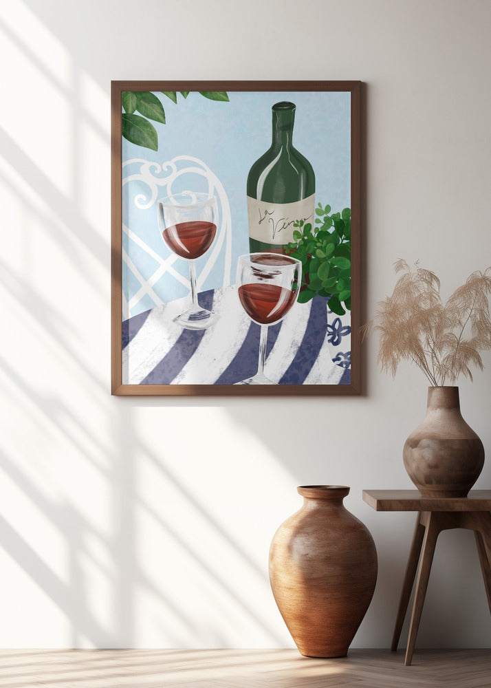 Red wine under the tree Poster