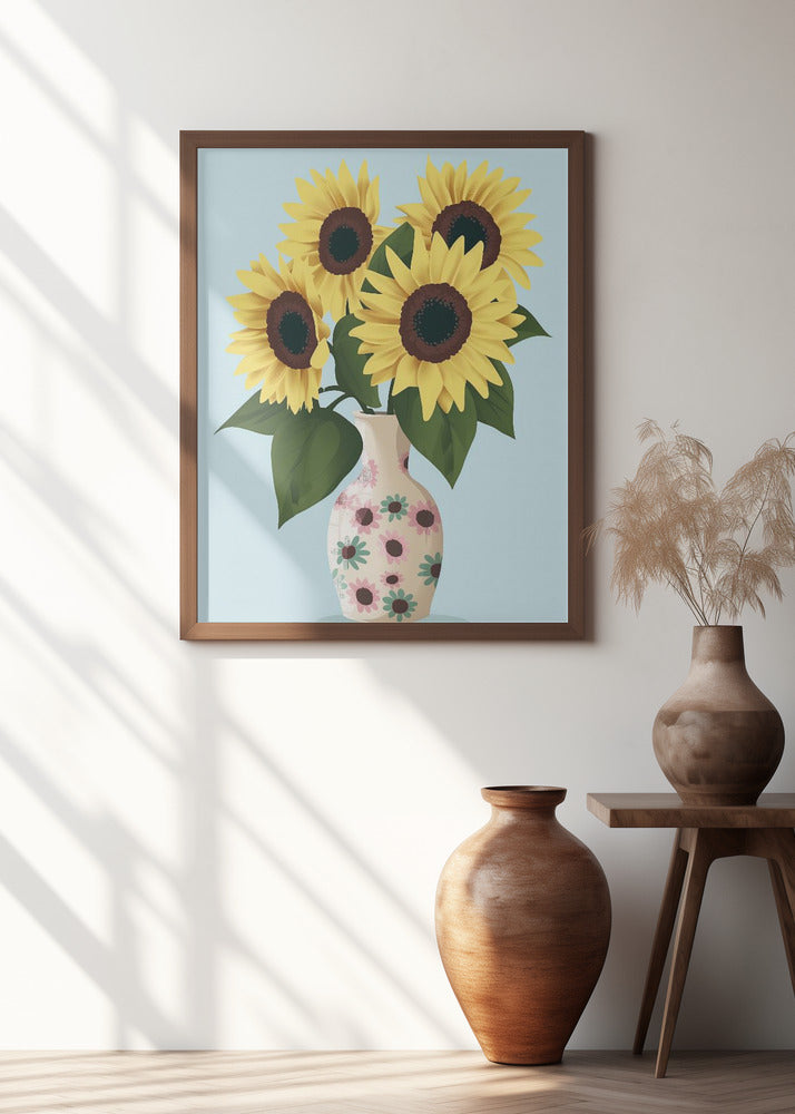 Vase of Sunflowers Poster