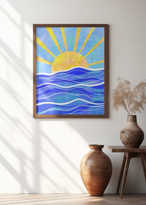 Sea Sunset Blue Poster