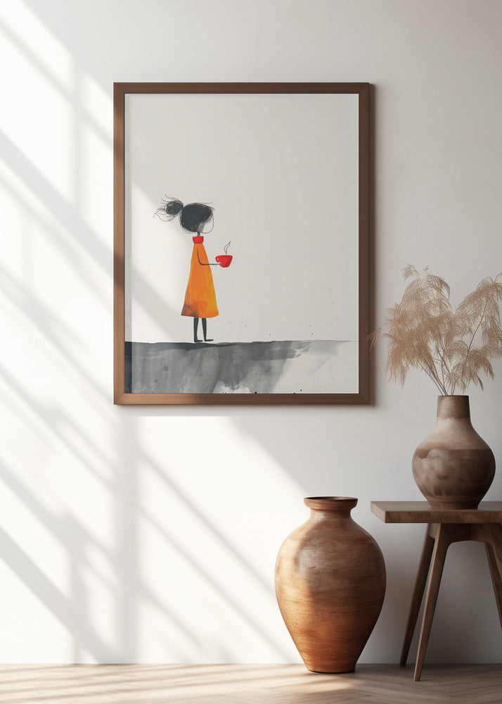 The Girl With the Red Coffee Cup Poster