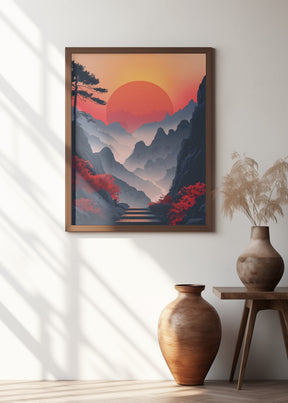 Sunset In the Mountains Poster