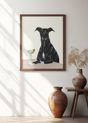 Classy Greyhound with Martini Poster