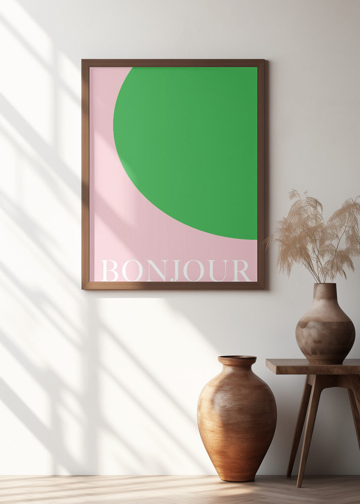 Bonjourpinkgreen Size24x36 Poster