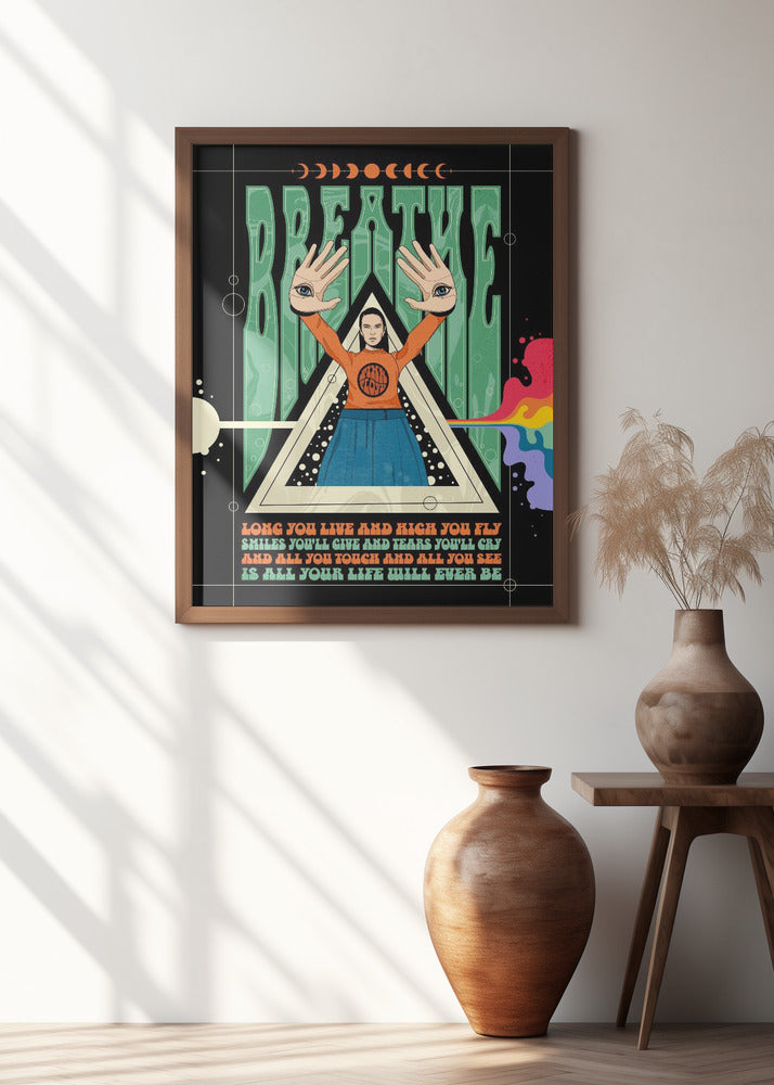 Breathe Lyrics Psychedelic Poster