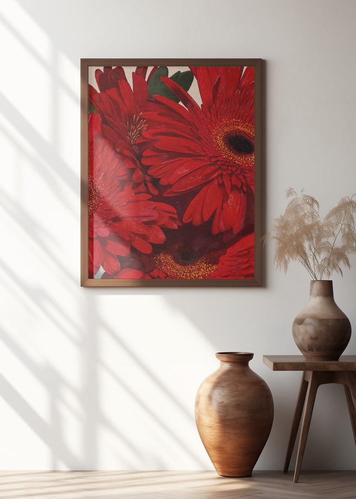 Red Gerbera Daisy Detail Poster