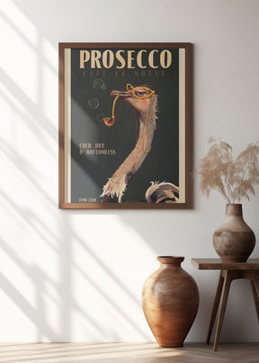 Art Deco Prosecco Wall Art Of An Ostrich Poster