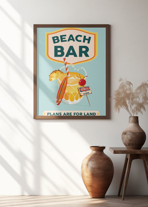 Beach Bar Summer Tropical Cocktail Bar Art Poster