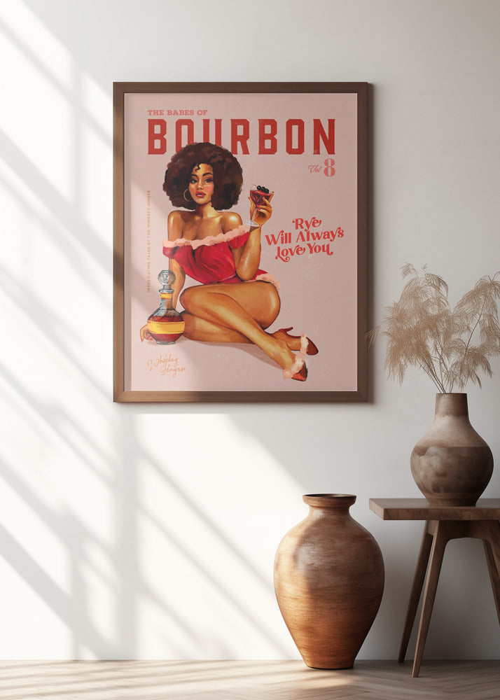 Babes of Bourbon Vol 8 Vintage Pinup Girl With Afro Poster