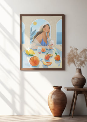 Girl with peaches Poster