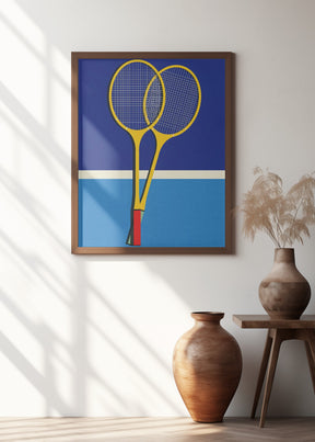 Wooden Badminton Rackets Poster