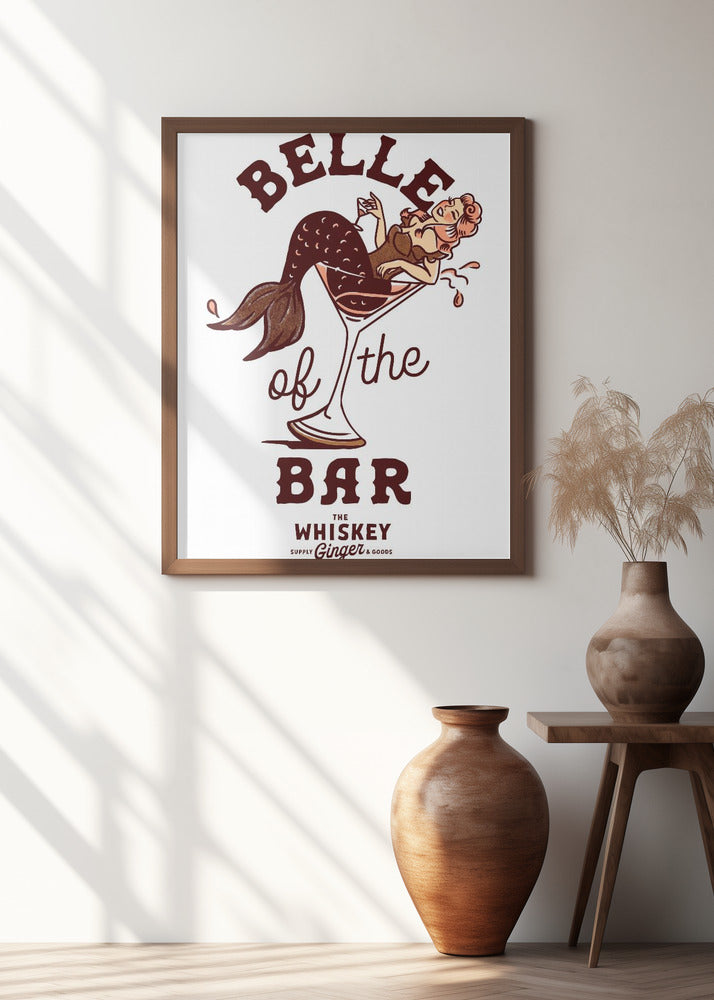 Belle Of The Bar Mermaid Pin Up Art Poster