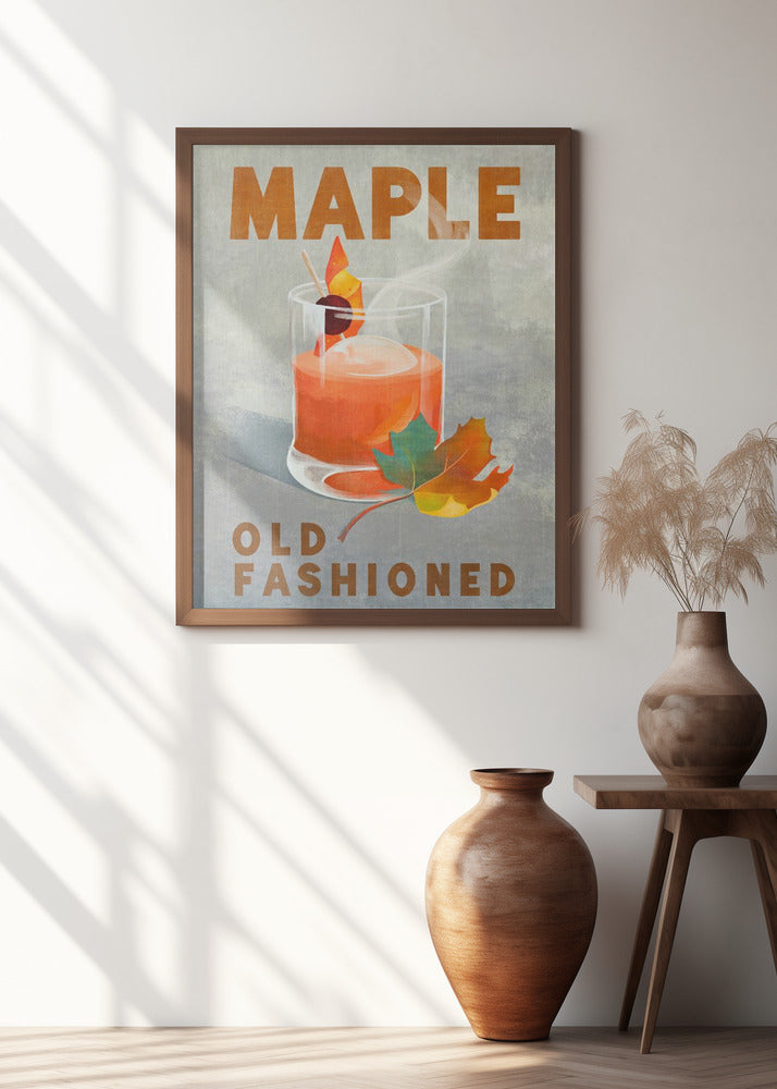 Maple Old Fashioned Cocktail Poster