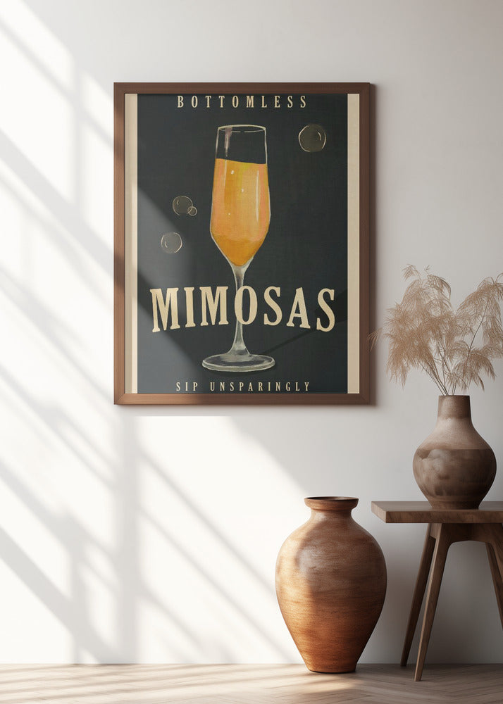 Bottomless Mimosas Art Deco Cocktail Bar Art Poster