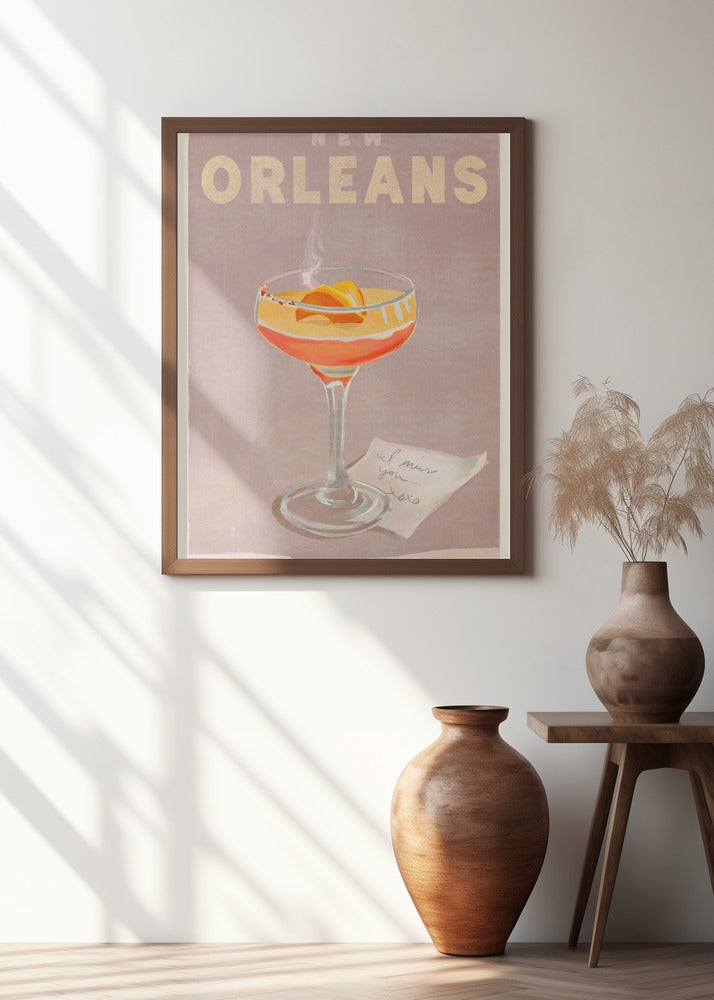 New Orleans Cocktail Travel Poster Poster