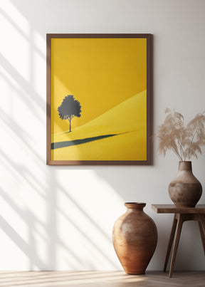 Yellow Field Tree Poster