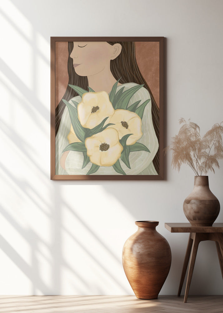 Pale Yellow Flowers Poster