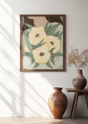 Pale Yellow Flowers Poster