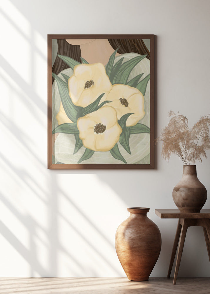 Pale Yellow Flowers Poster