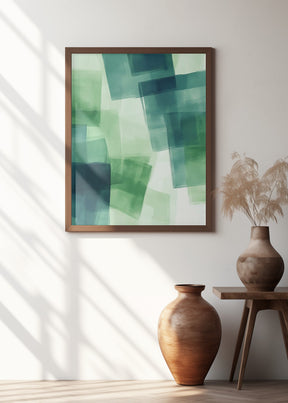 Green Squares Poster