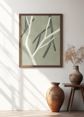 Twigs On Sage Green 1 Poster