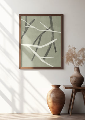 Twigs On Sage Green 4 Poster