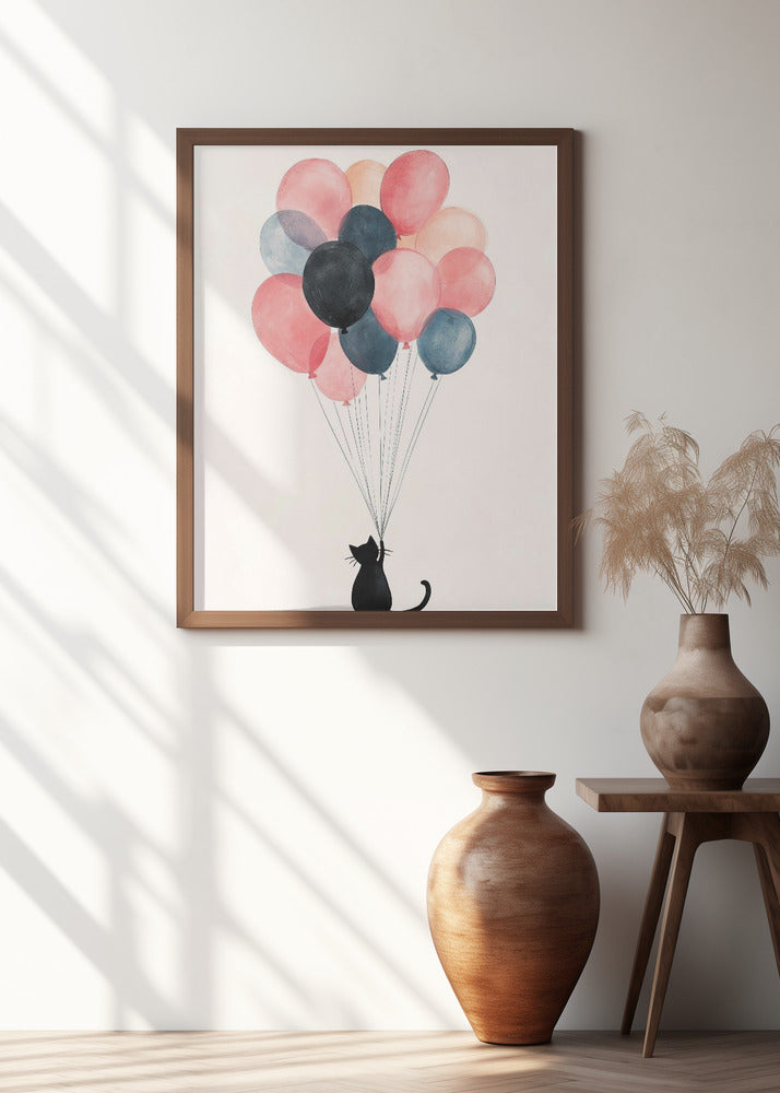 The Cat and the Balloons Poster