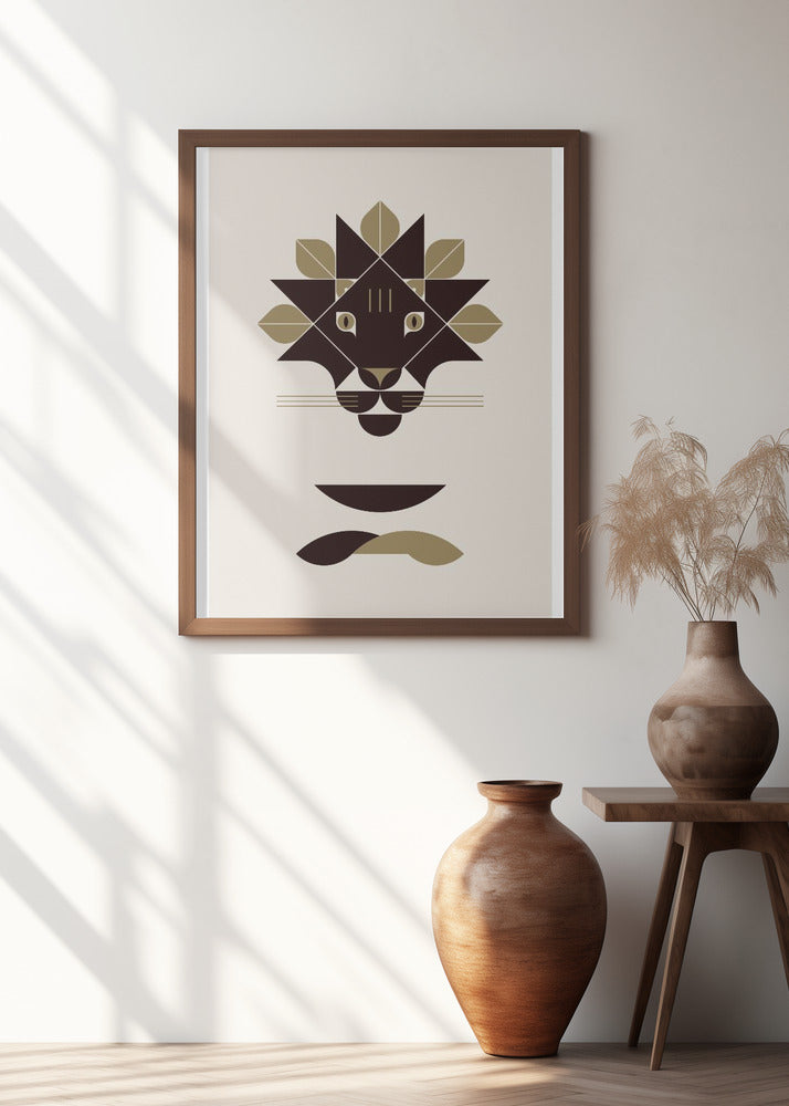 Golden Animals - Lion (white) Poster