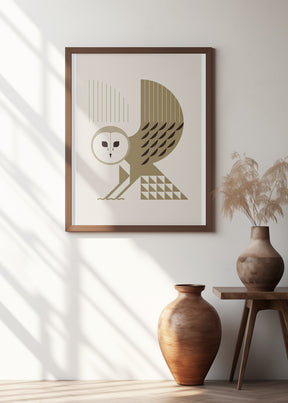 Golden Animals - Barn Owl (White) Poster