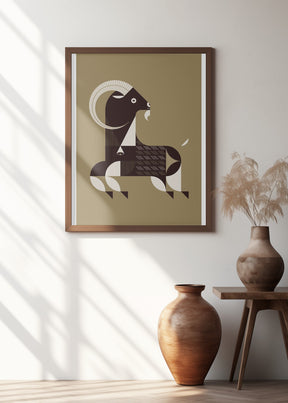 Golden Animals - Kri Kri Goat (Gold) Poster