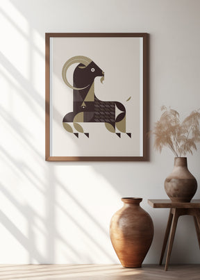 Golden Animals - Kri Kri Goat (White) Poster