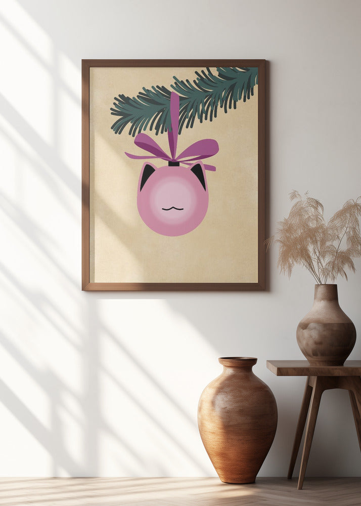 Meowry bauble pink/tan Poster