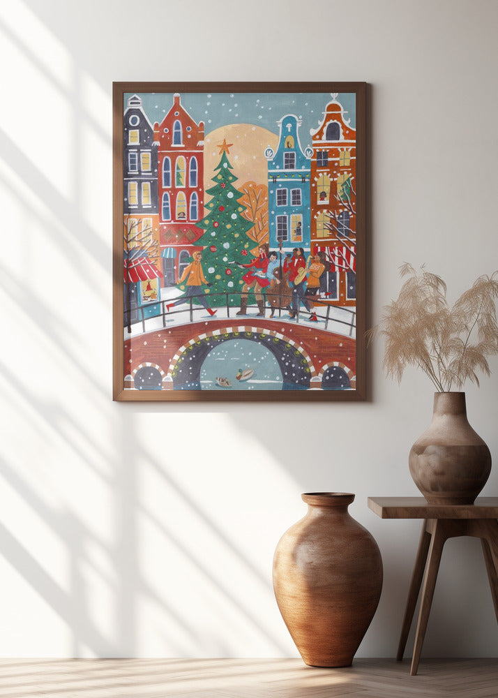 Snowfall in Amsterdam Poster