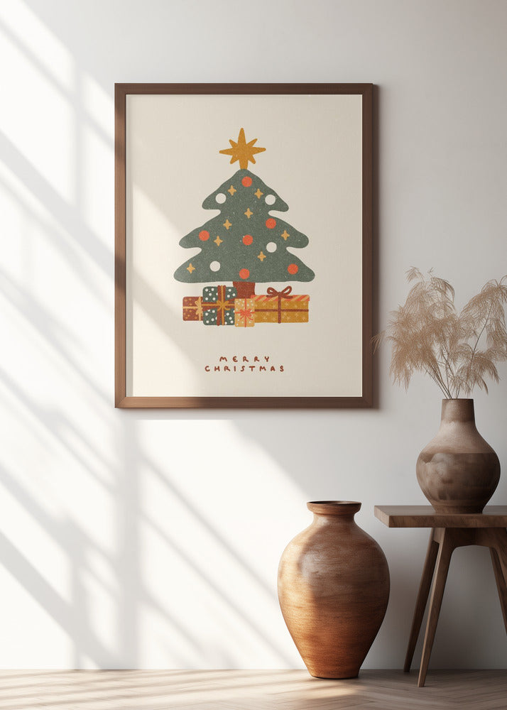 Christmas tree with gifts Poster